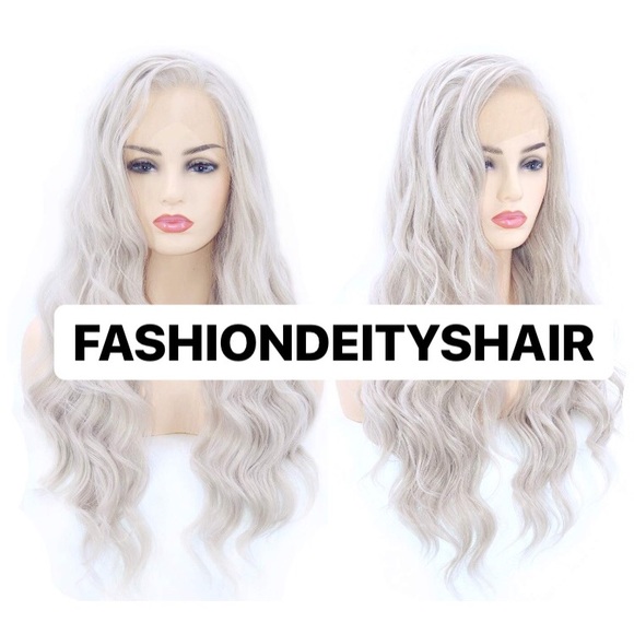 💫SAM 22” LIGHT GRAY CURLY LACE FRONT Wig💫 *NWT* - Picture 4 of 4